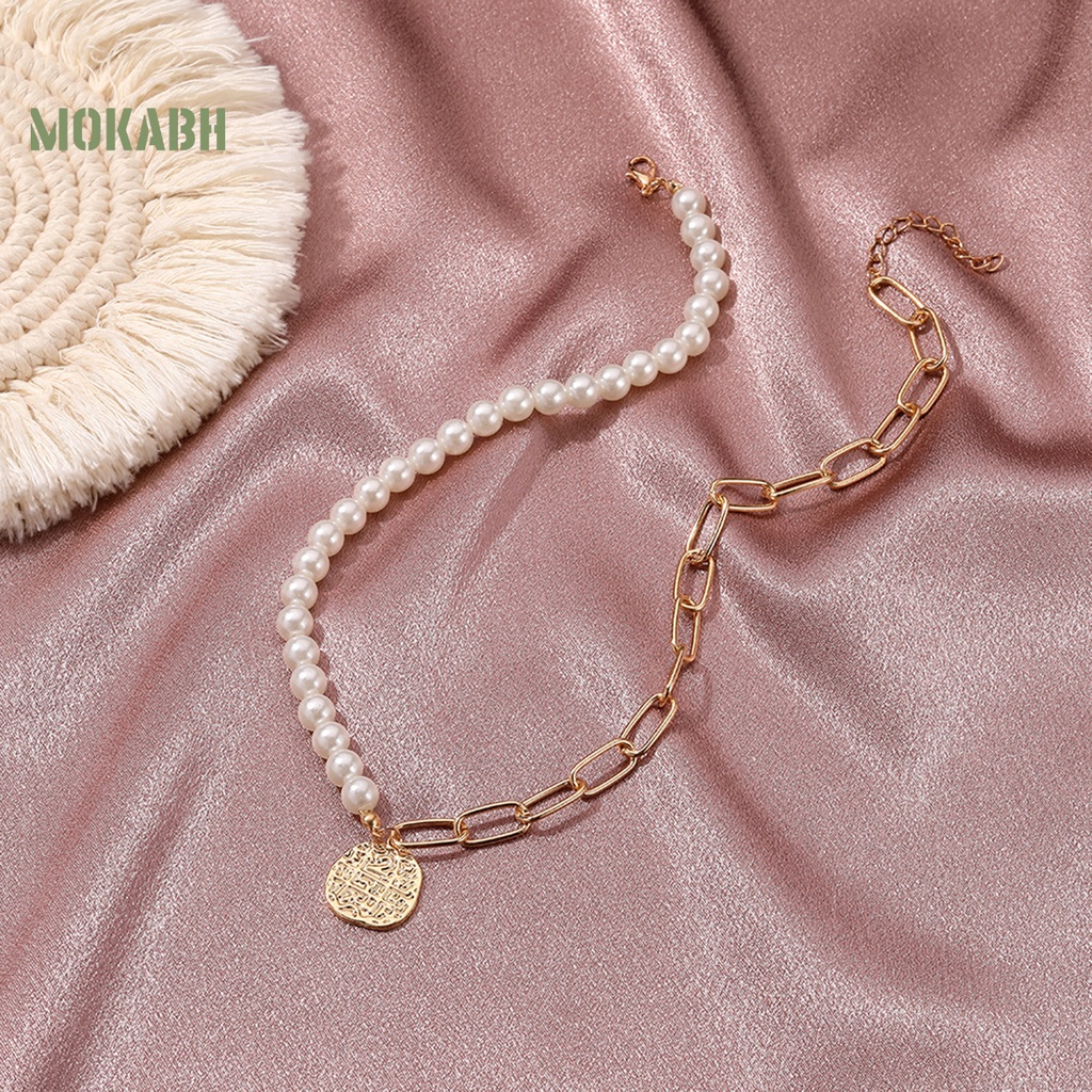 Vòng cổ Dạng Chuỗi Hạt Ngọc Trai Chống Phai Màu Phong Cách Retro Thời Trang