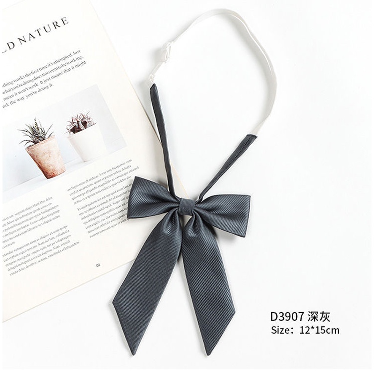 Cà Vạt Đồng Phục Bachelor Kẻ Sọc Caro Xám Phong Cách Retro Nhật Bản Cho Nam Nữ