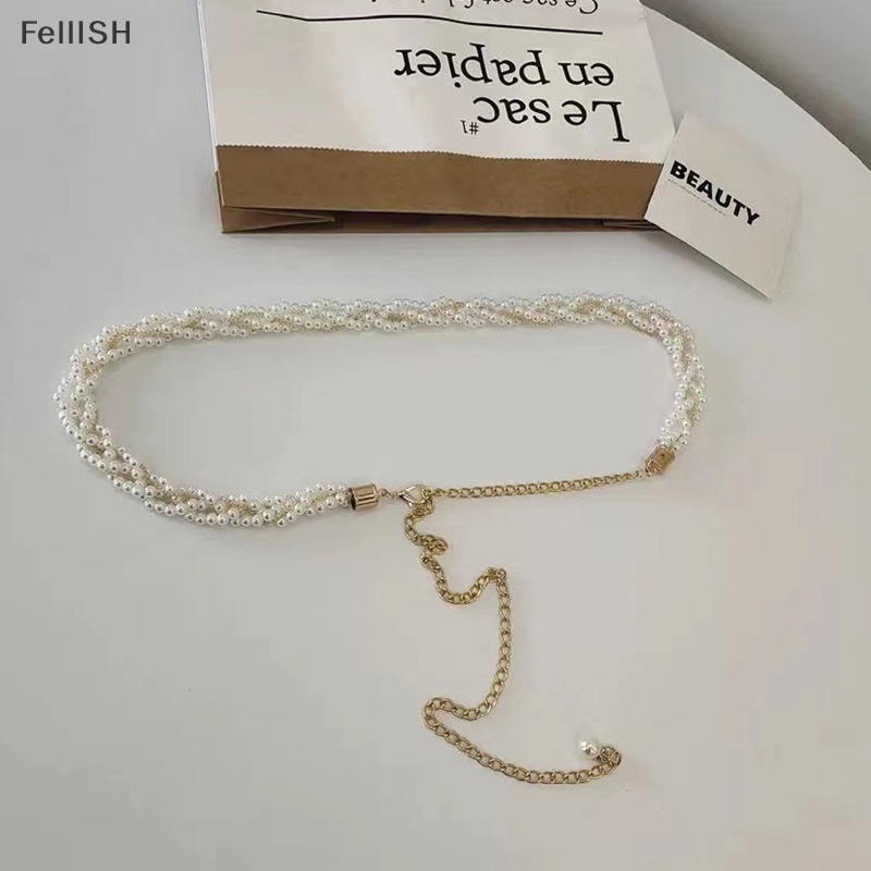 [Felli] Thắt Lưng Chuỗi Hạt Ngọc Trai Mỏng Đơn Giản Bốn Mùa 439br