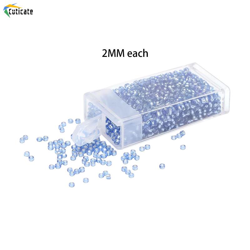 1000 Hạt Thủy Tinh Xâu Chuỗi 2mm Làm Trang Sức Thủ Công DIY