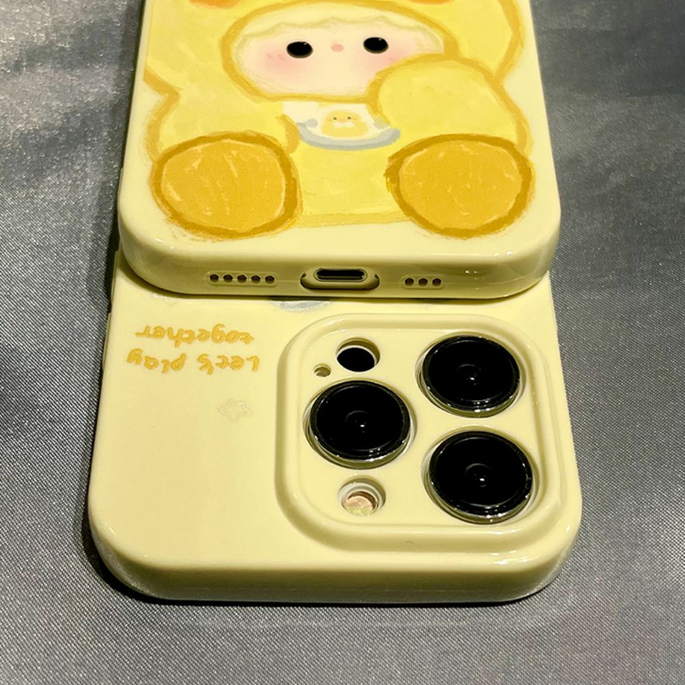 Ốp Điện Thoại TPU Dẻo Họa Tiết Hoạt Hình Chú Vịt Vàng Dễ Thương Chống Rơi Cho IPhone 11 12 13 14 Pro Max