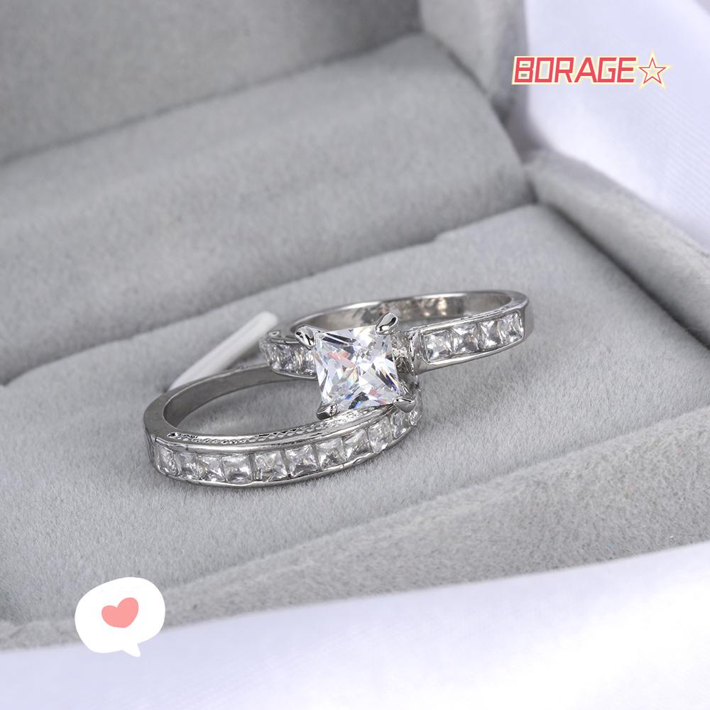 BORAG Nhẫn Đính Hôn Nữ Thiết Kế Mới 2 Trong 1