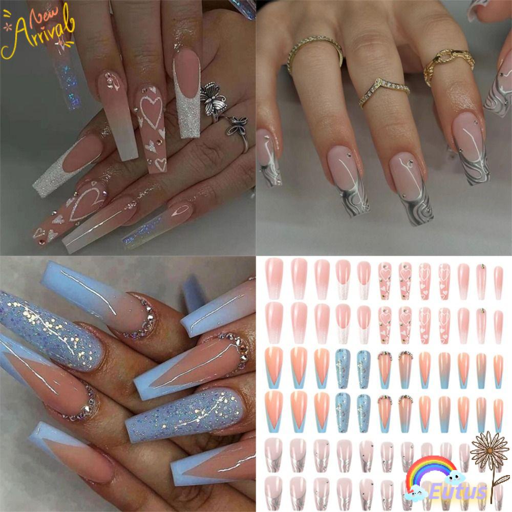 Bộ Móng Tay Giả Dáng Dài Có Thể Tháo Rời Thời Trang Cho Nữ