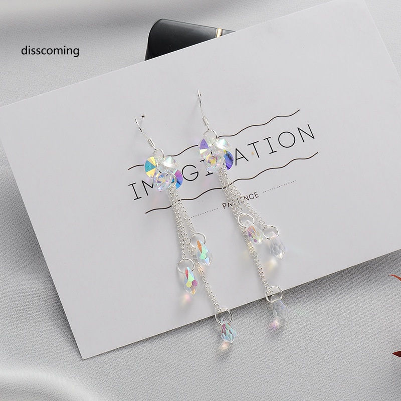 Đầm Nữ Kiểu Dáng Thời Trang Thanh Lịch| Hoa Tai Dáng Dài Phối Tua Rua Đính Đá Thời Trang