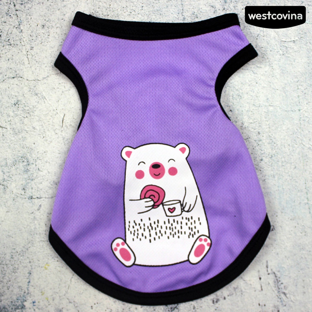 [COD]♞Áo Lưới Thoáng Khí In Họa Tiết Hoạt Hình Dành Cho Cún Cưng