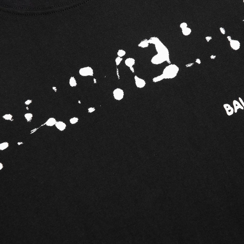 Ba-large Thương Hiệu Áo Thun Tay Ngắn In Hình graffiti Trước Và Sau Màu Đen Phù Hợp Với Nam Và Nữ