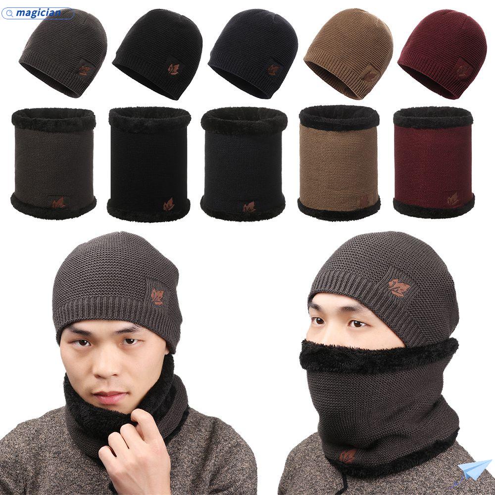 MAG Set Mũ beanie Kèm Khăn Choàng Cổ Co Giãn Thời Trang