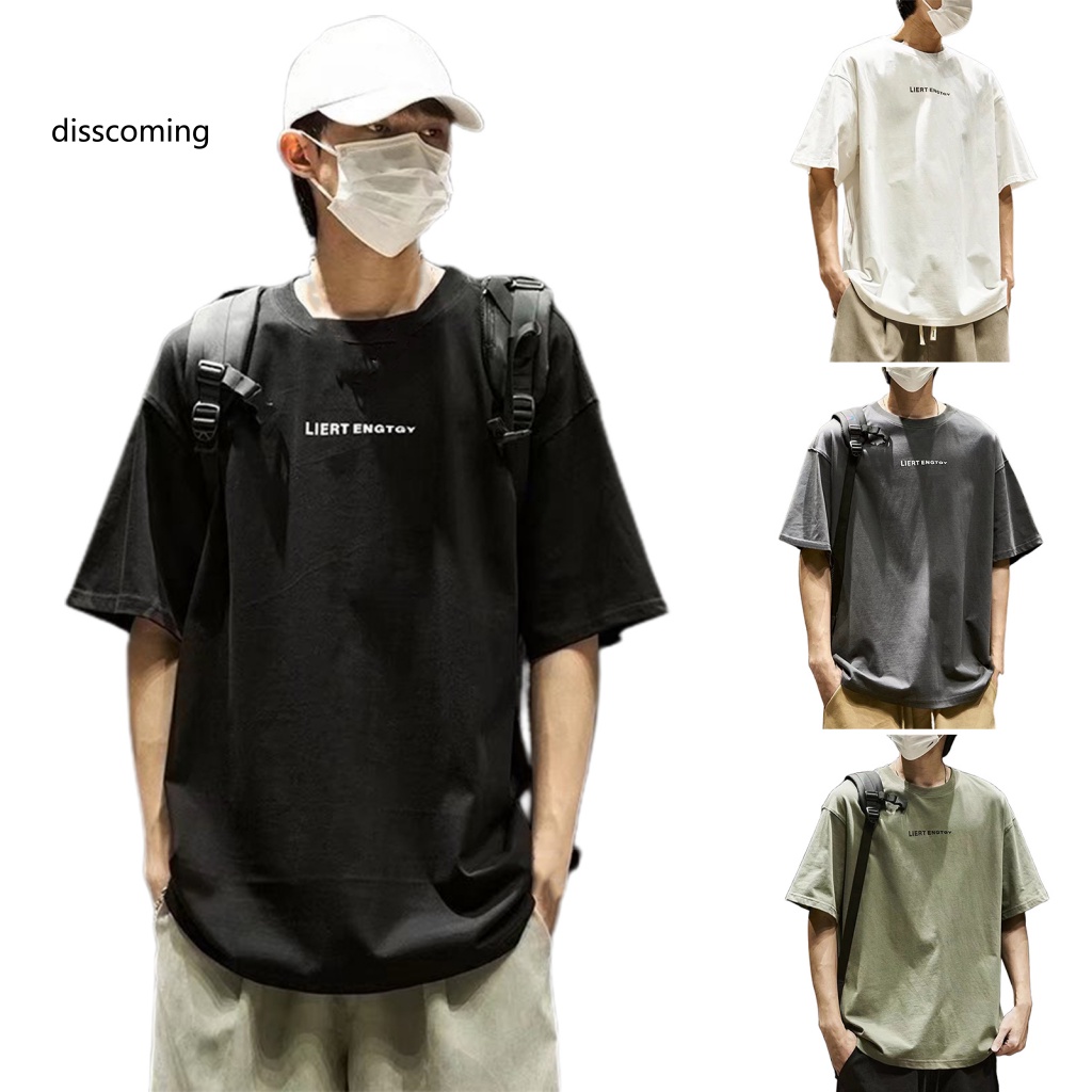 Băng Đô SL SL SL SL SL| Áo Thun Cổ Tròn Vải Mềm In Chữ Phong Cách Hip Hop Thời Trang Mùa Hè Cho Nam