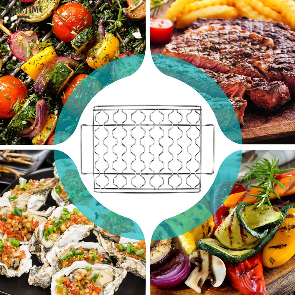 Vỉ Nướng BBQ Bằng Thép Không Gỉ Tái Sử Dụng Tiện Lợi