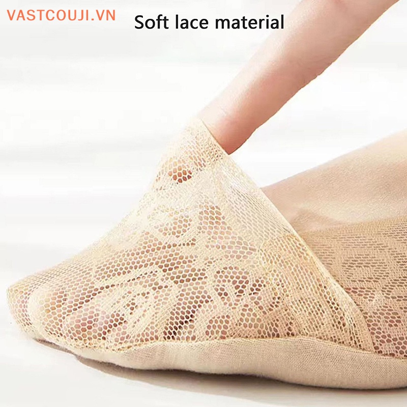 1 Đôi Tất Ren Hoa Ngắn Chống Trượt Xinh Xắn