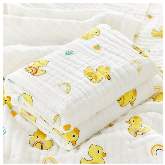 Khăn xô 6 lớp sợi tre không viền khăn tắm mềm mại cho bé sơ sinh size lớn 110 x 110 cm