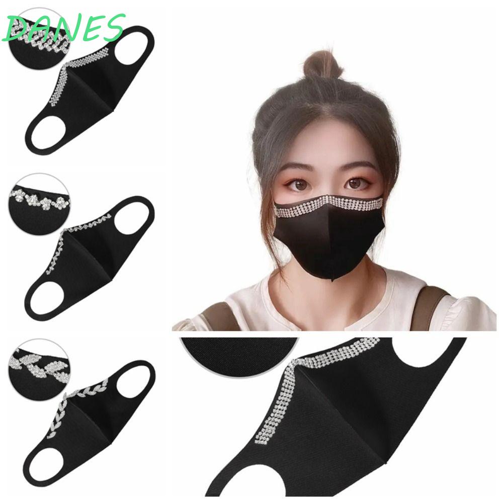 Mặt Nạ Vải Đính Kim Cương Giả Có Thể Giặt Lại Bảo Vệ Mặt Dành Cho Nữ Hóa Trang