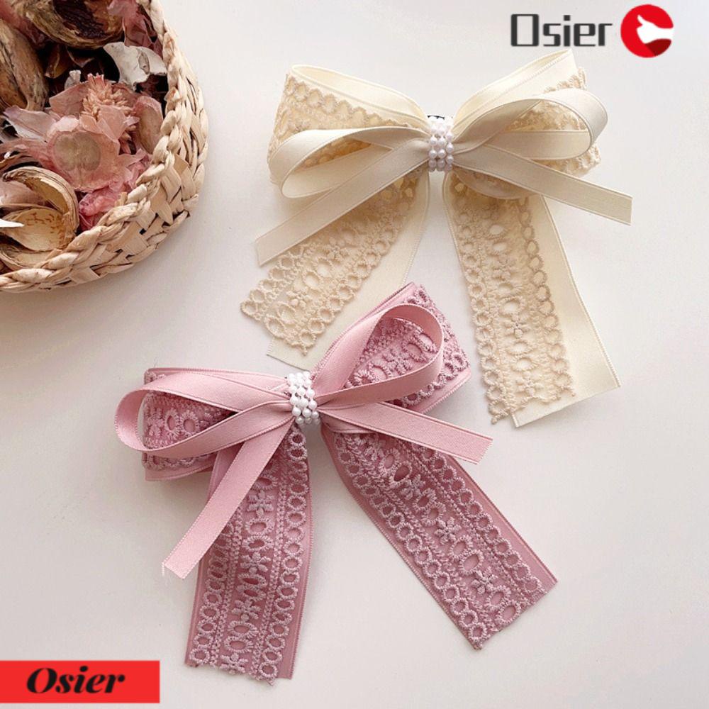 Kẹp Tóc Nơ Ren Hai Lớp Phong Cách Vintage Thanh Lịch Thời Trang