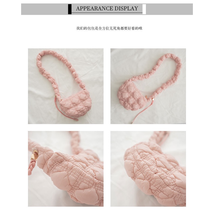 Túi Đeo Chéo Hình Đám Mây Xếp Ly Nhỏ Tươi Tắn Nhật Hàn Cho Nữ Sen girl