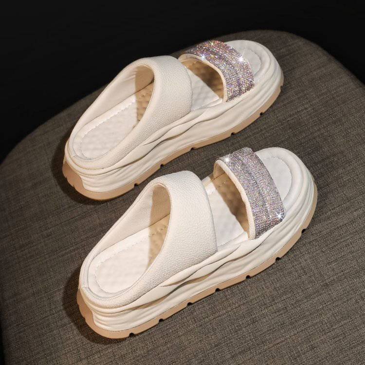 Dép Da Thật Siêu Mềm Siêu Nhẹ Tăng Chiều Cao Thời Trang Mùa Hè Cho Nữ