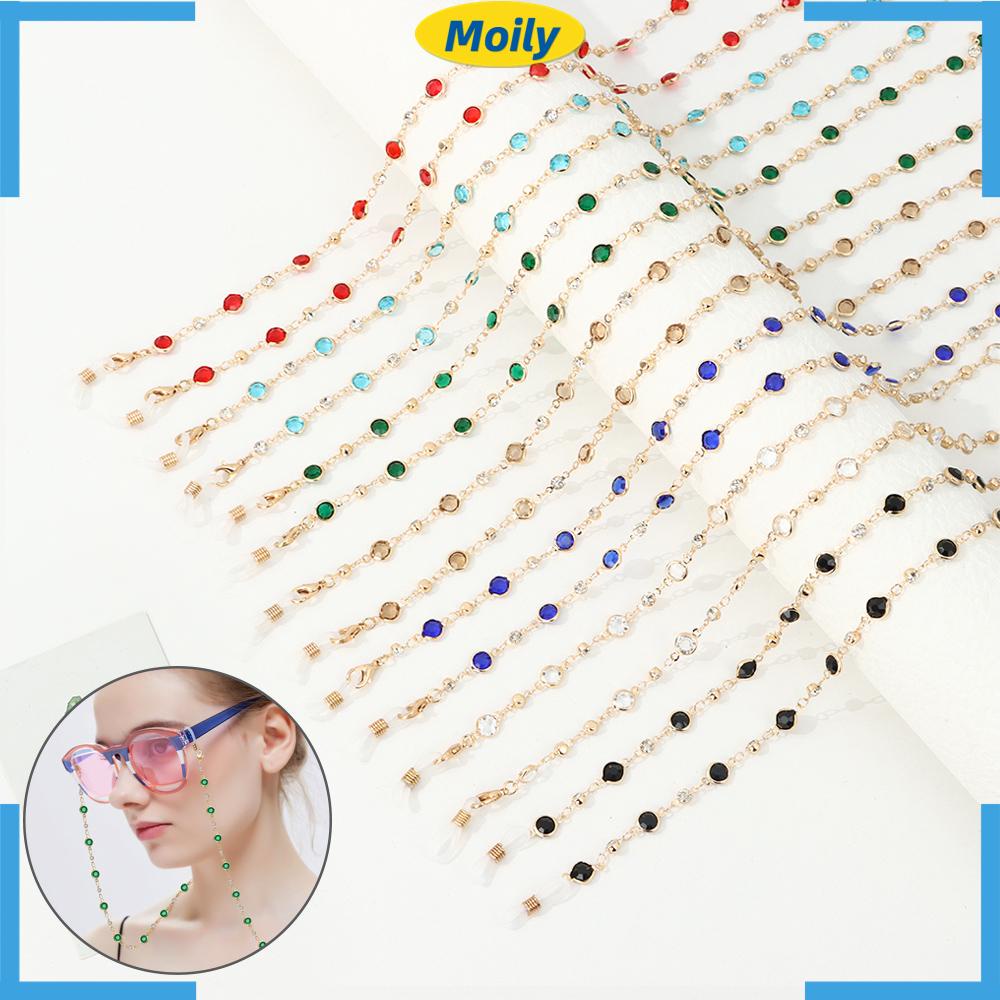 MOILYVN Dây Xích Đeo Mắt Kính Đính Pha Lê Cho Nam Và Nữ