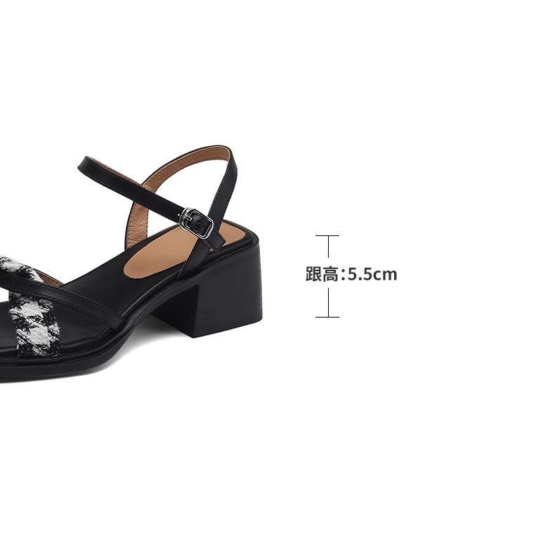 Duoya Tóc Thẳng ~ [Hàng Có Sẵn] Giày Sandal Cao Gót Hở Ngón Đế Dày Phối Màu Phù Hợp Cho Nữ Miễn Phí Vận Chuyển