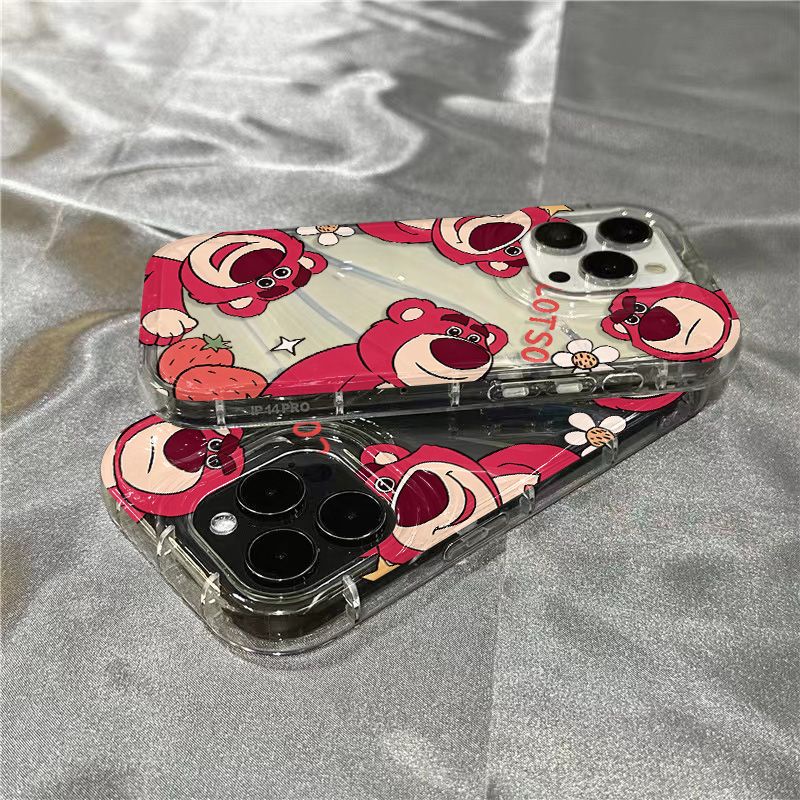 Ốp Điện Thoại Mềm Trong Suốt In Hình Gấu Và Dâu Tây Dễ Thương Cho Iphone 8 14Promax / sinsxr plus / 7111312 Phấn Trang Điểm 2Glwwwww 2Glwwww