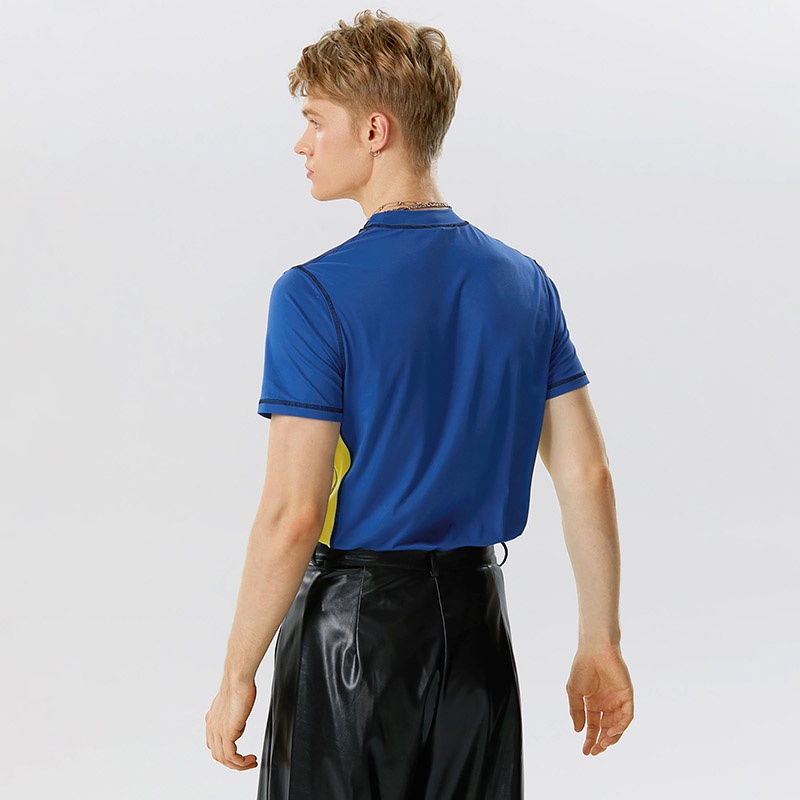 INCERUN Áo Thun Ngắn Tay Cổ Tròn Nhiều Màu Thời Trang Dành Cho Nam