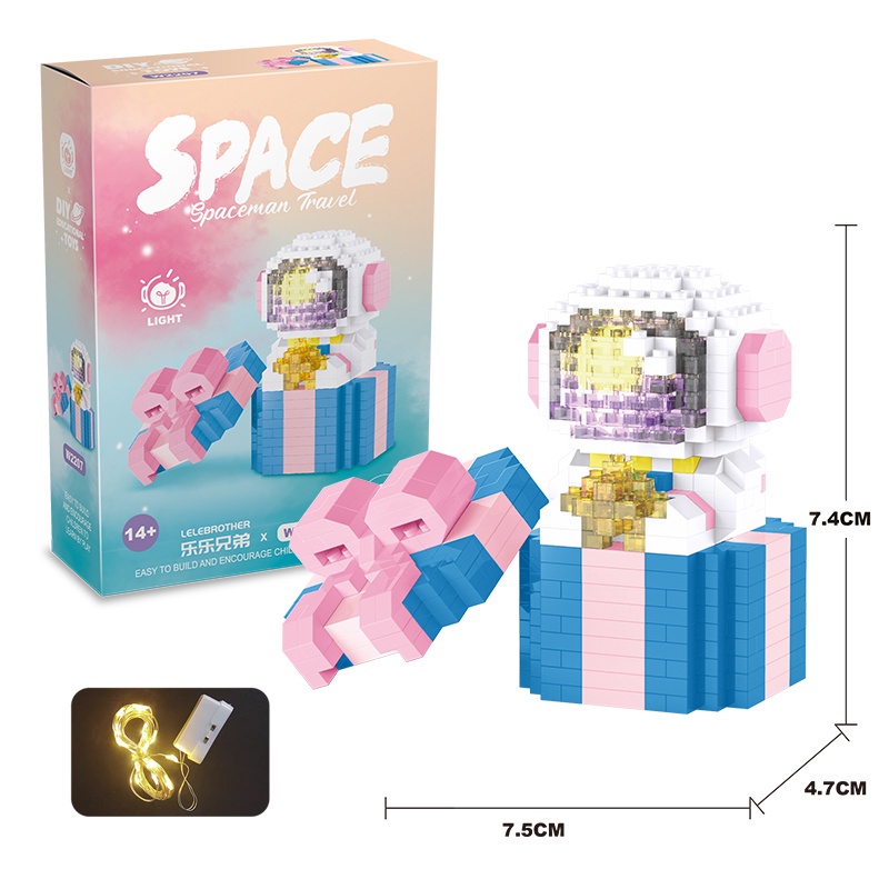 Bộ Đồ Chơi Lắp Ráp Mô Hình Phi Hành Gia 3D Dễ Thương Cho Bé