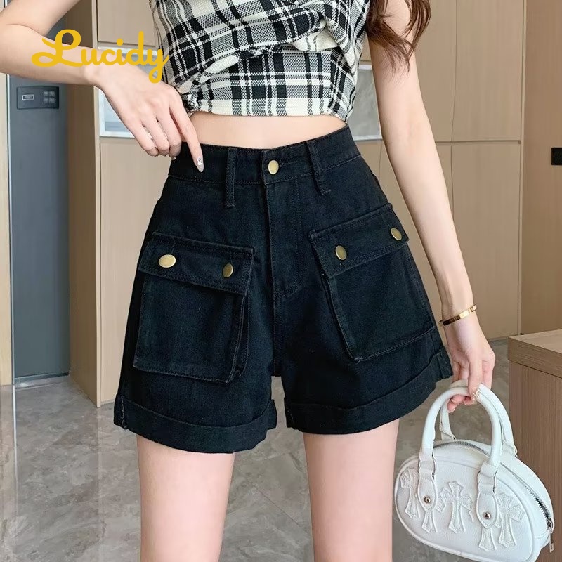 Lucidy quần đùi nữ quần short nữ jean Miễn phí mùa hè nổ lỏng lẻo mỏng High quality Thoải mái Trendy Comfortable A97L05R 36Z230909