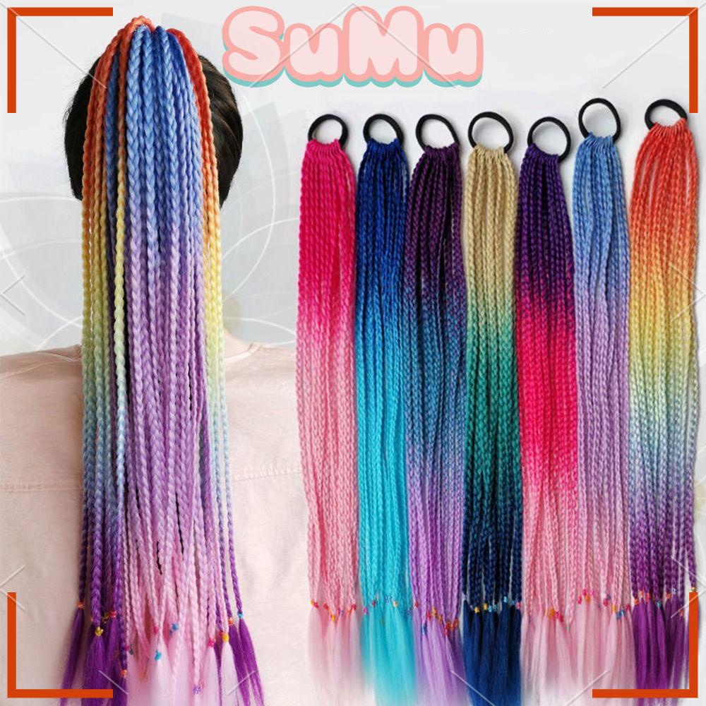SUMU Dây Buộc Tóc Đuôi Ngựa Co Giãn Nhiều Màu Sắc Cho Nữ