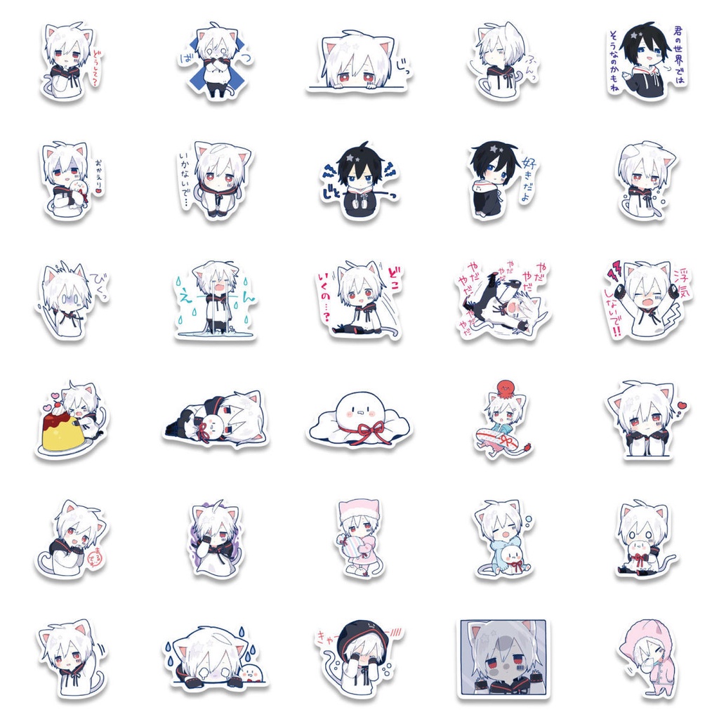 Bộ 65 Miếng Dán Mafumafu Phong Cách Nhật Bản Trang Trí Điện Thoại / Máy Tính