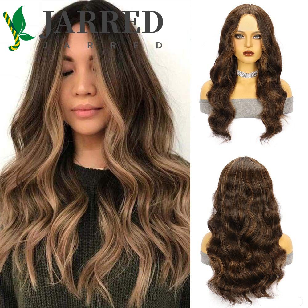 JARRED Bộ Tóc Giả Dài Xoăn Tự Nhiên Màu Vàng Mượt Mà Dành Cho Nữ