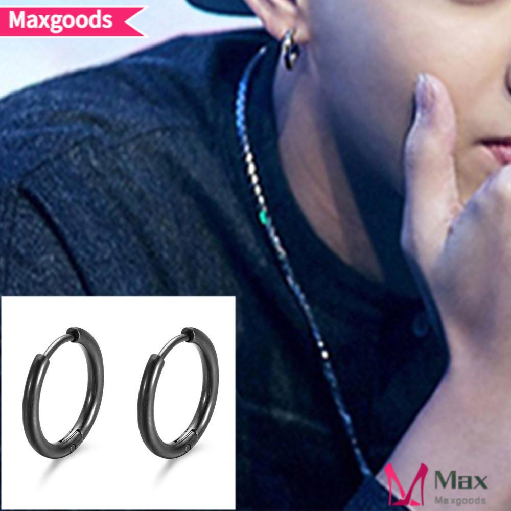 MAXG Khuyên Tai Tròn Màu Vàng / Bạc Thời Trang