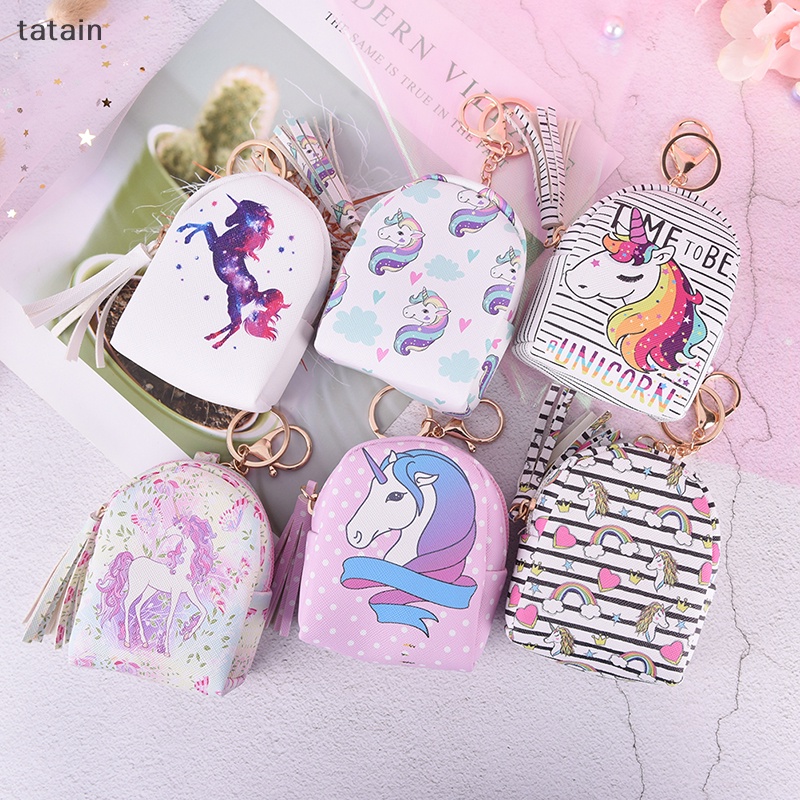 Ví Đựng Tiền Xu mini Bằng Da pu Hình Ba Lô Kỳ Lân Dễ Thương