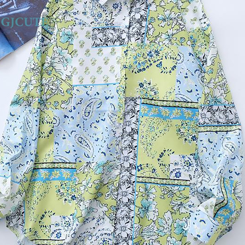 Áo Sơ Mi Tay Dài Dáng Rộng In Họa Tiết Hoa Thời Trang Mùa Hè Xinh Xắn Cho Nữ