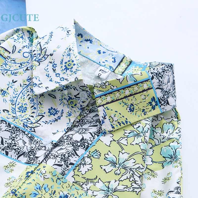 Áo Sơ Mi Tay Dài Dáng Rộng In Họa Tiết Hoa Thời Trang Mùa Hè Xinh Xắn Cho Nữ