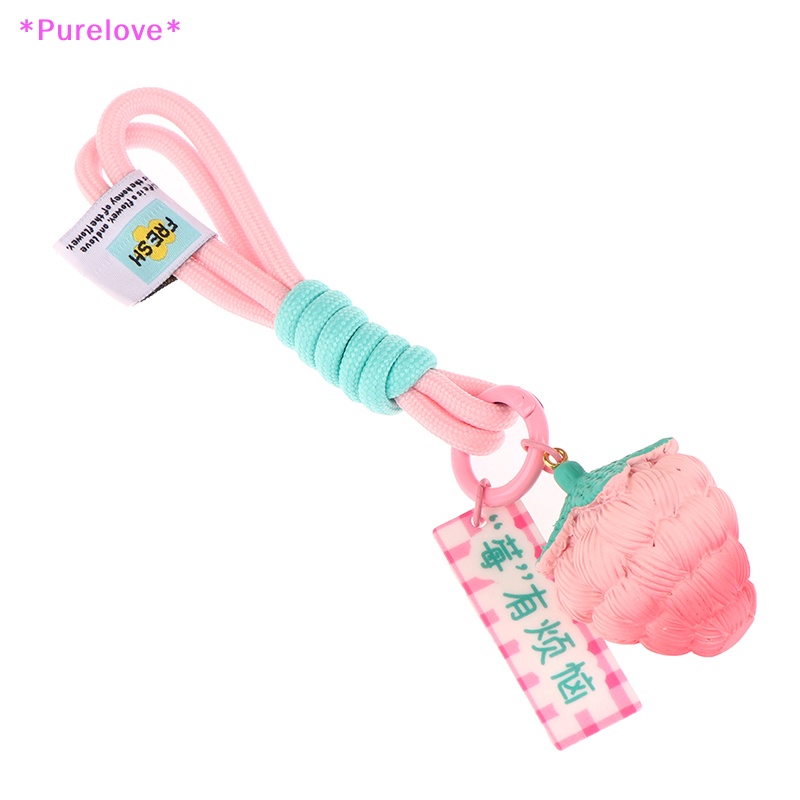 Purelove &gt; Móc Chìa Khóa Xe Hơi / Túi Xách Bằng Nhựa Resin Hình Quả Dâu Sáng Tạo Thích Hợp Làm Quà Tặng