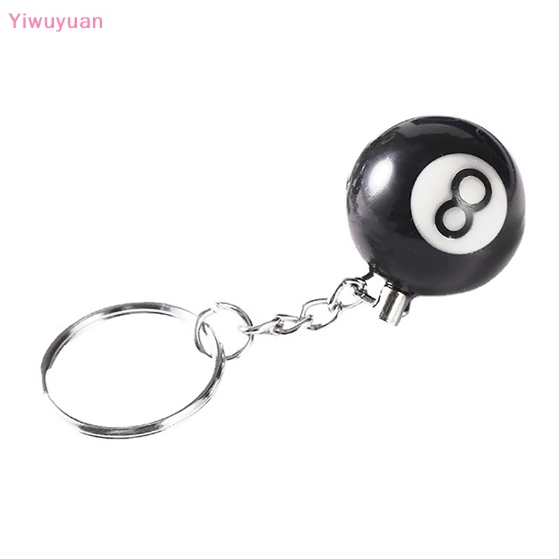 Móc Chìa Khóa Hình Quả Bida Số 8 Màu Đen 32mm Bằng Nhựa Resin Sáng Tạo Mới