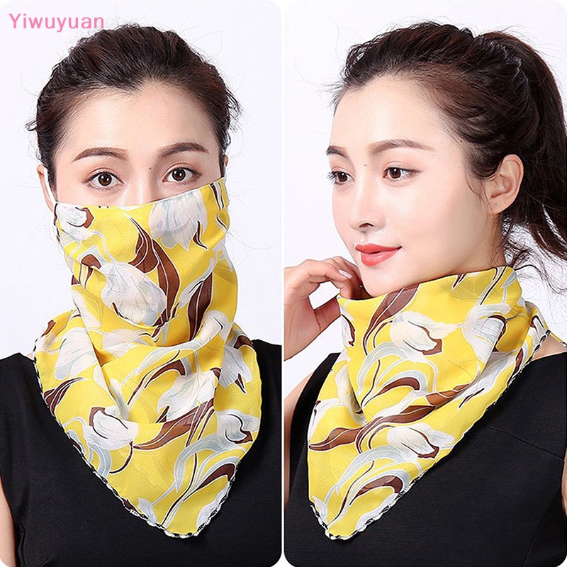 1 Khẩu Trang Yiwuyuan > Khăn Choàng Lụa Chống Nắng Chống Bụi Có Móc Tai Dùng Khi Chạy Xe Đạp Ngoài Trời Cho Nữ