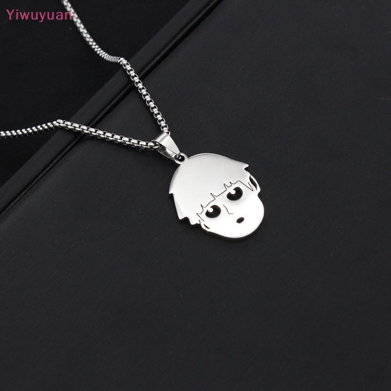 Vòng cổ Thép Titan Mặt Hình Mob Psycho 100 Dễ Thương Cho Cặp Đôi