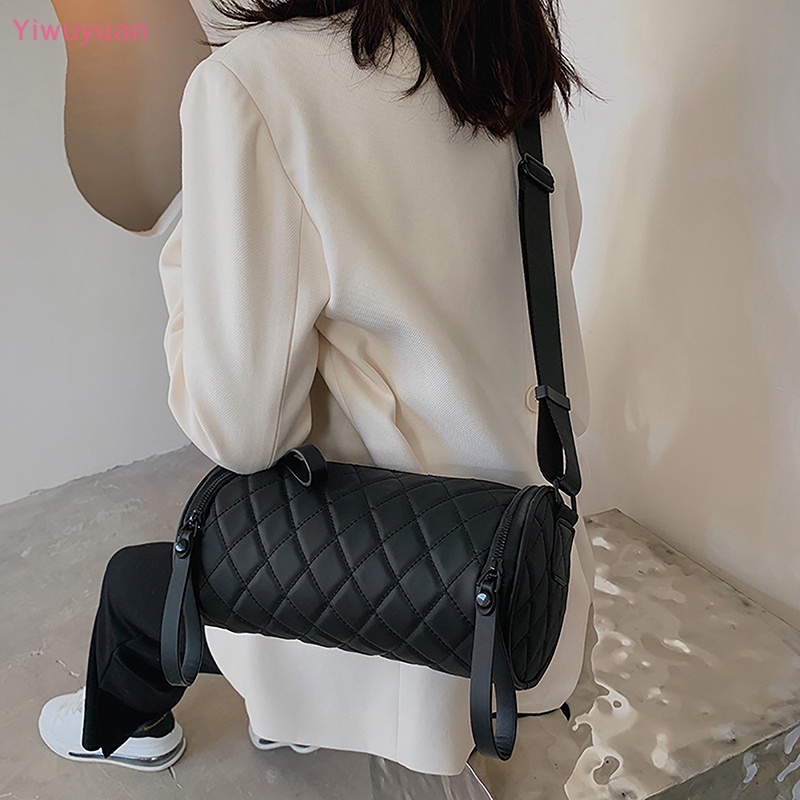 < Yiwuyuan > Túi Đeo Chéo Một Bên Ngực Hình Trụ Đa Năng Cao Cấp Phong Cách Hàn Quốc Mới Dành Cho Nam Nữ