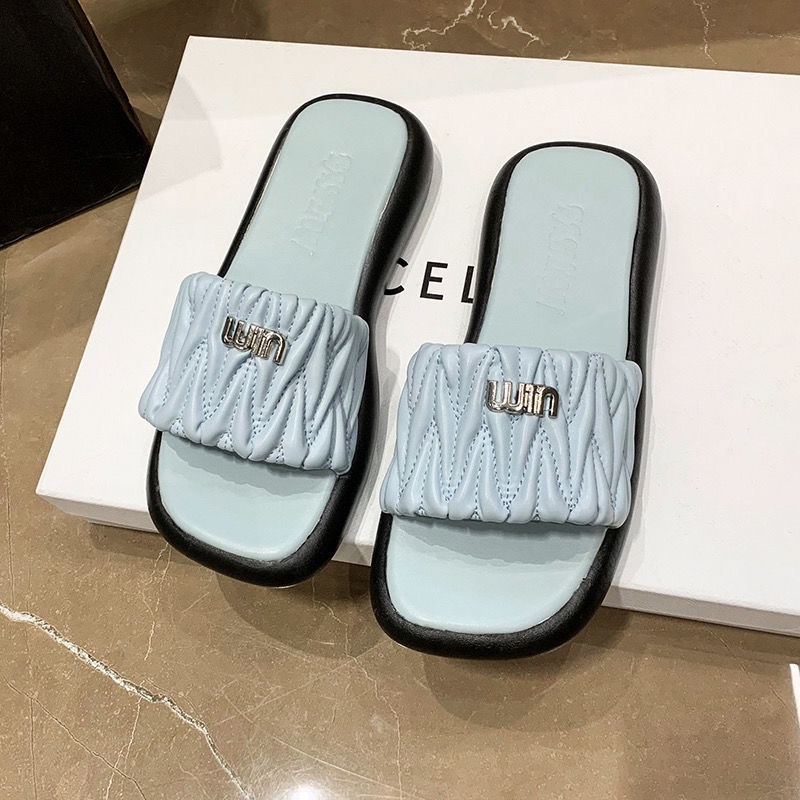KUCLUT dép sandal nữ đi chơi dép bánh mì đế cao dép quai giày đế cao dép ulzzang 2023NEW mẫu mới 28z23070616