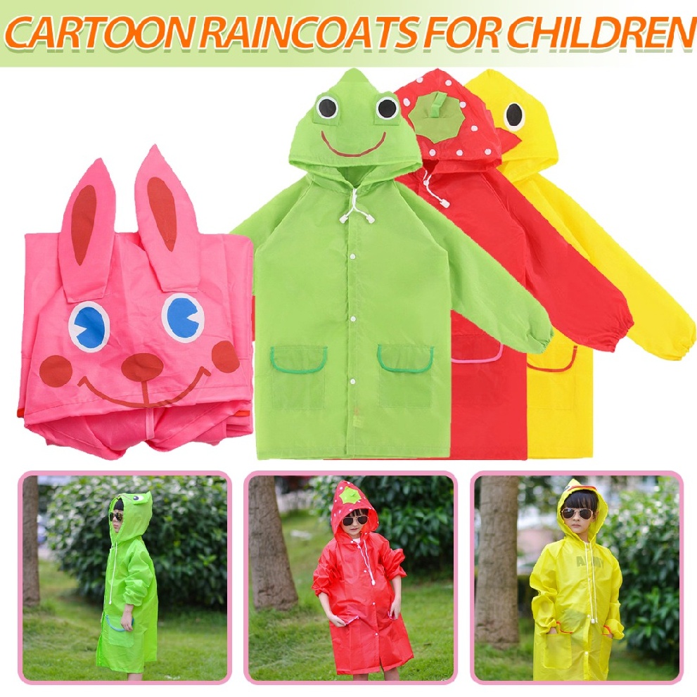 Cute Cartoon Hooded Jacket Rain Coat Nursery Kids Raincoat Poncho
