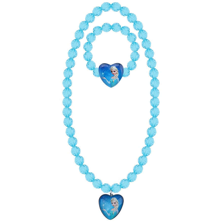 Set Vòng cổ + Vòng Tay + Nhẫn + Mặt Hình Công Chúa Elsa Phim Hoạ