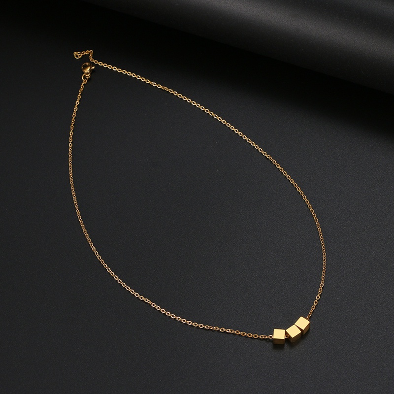 Ygt Vòng cổ Choker Mặt Khối Vuông Bằng Thép Không Gỉ Đơn Giản Thời Trang