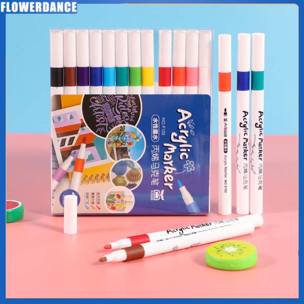 Bút Đánh Dấu Acrylic 24 Màu Bộ Bút Sơn Bút Đánh Dấu Cho Sơn Móng Tay, Gốm Sứ, Canvas, Nghệ Thuật Làm Móng, Canvas - Đồ Dùng Nghệ Thuật Trẻ Em Quà Tặng Hoa