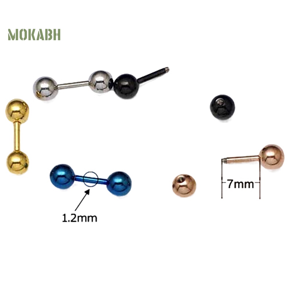 [Mok Abh] Khuyên Tai Quả Bóng Phong Cách Punk Đơn Giản Chống Mài Mòn Cho Nam