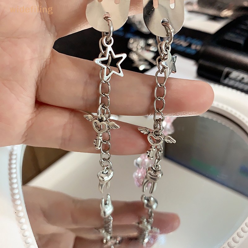 Kẹp Tóc Hình Thánh Giá Bằng Kim Loại Bản Rộng Y2K Phong Cách Punk Hiphop Thời Trang 2023