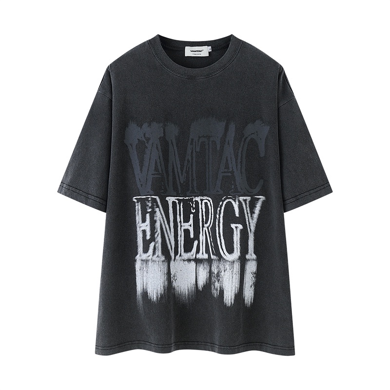 Vamtac Áo Thun Tay Ngắn Dáng Rộng In Chữ Thời Trang Mùa Hè Cho Nam Và Nữ