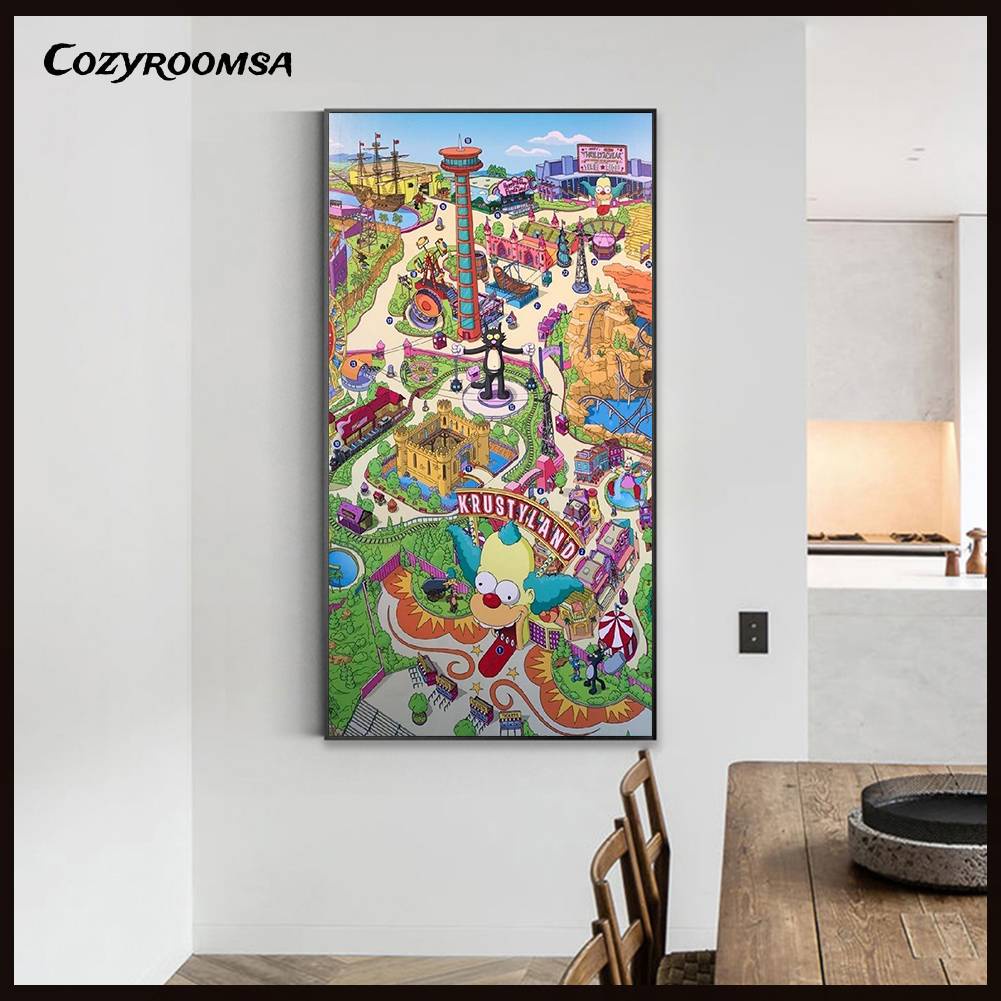 Tranh Đính Đá Kim Cương Toàn Bộ 5D DIY Hình Vẽ Công Viên Giải Trí