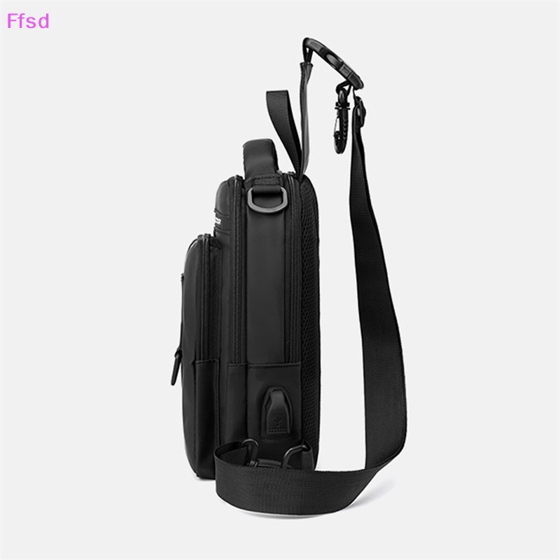 Túi Đeo Chéo nylon Có Cổng Sạc usb Cho Nam