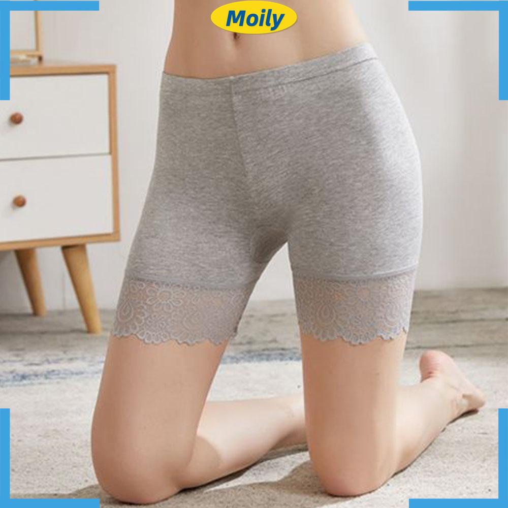 MOILYVN Quần An Toàn Mặc Trong Váy Chất Liệu Modal Mềm Mại Phối Ren Thoáng Khí Thoải Mái Thời Trang Mùa Hè Cho Nữ