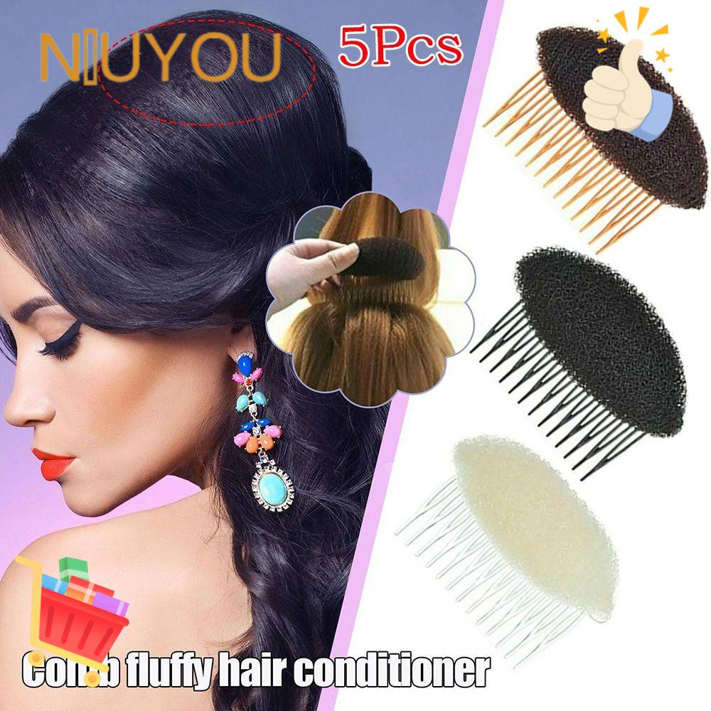 NIUYOU Đệm Xốp Phồng Phồng Làm Dày Tóc Màu Trắng / Đen / Nâu Thoáng Khí