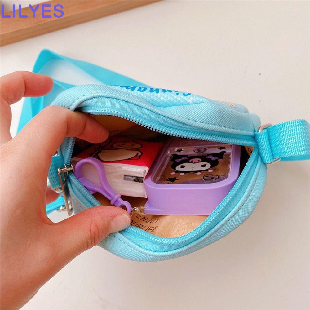 LILYES Túi Đeo Vai Da PU Họa Tiết Hoạt Hình Chó Mèo Kuromi Kitty Dễ Thương Cho Bé Gái